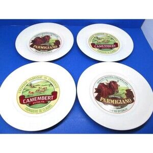 Muti French 9" Luncheon Cheese  Snack Plates Bundle of 4